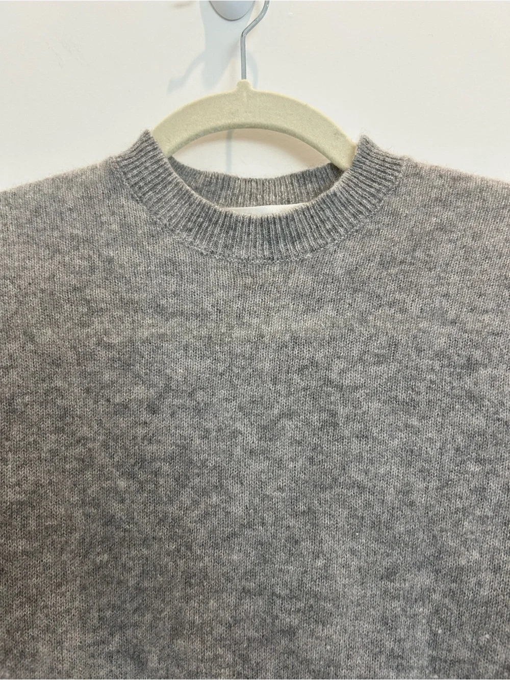 Frame Frankie 100% Cashmere Ruched Puff Sleeve Sweater Gray Short Sleeve Small